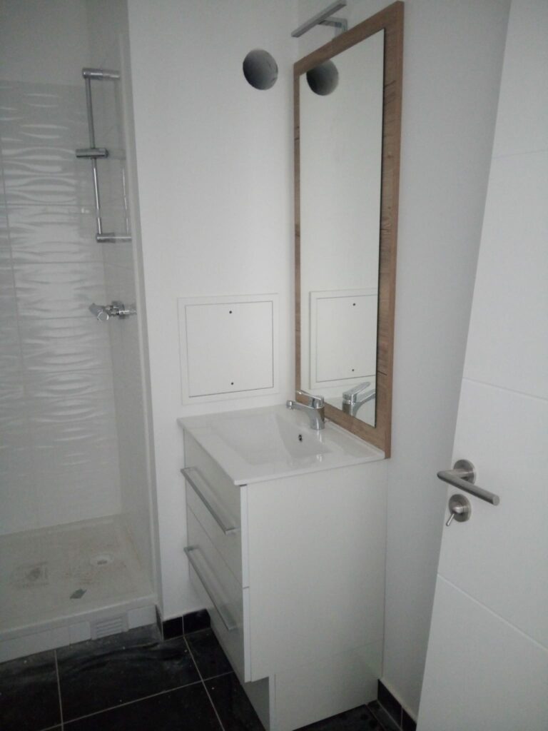 Espace lavabo et salle de bain